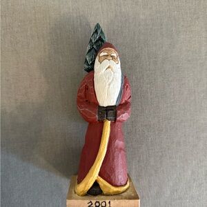 Handcrafted Santa Figurine with Tree